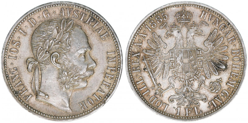 Franz Joseph I. 1848-1916
Gulden, 1885. Wien
12,35g
ANK 31
vz