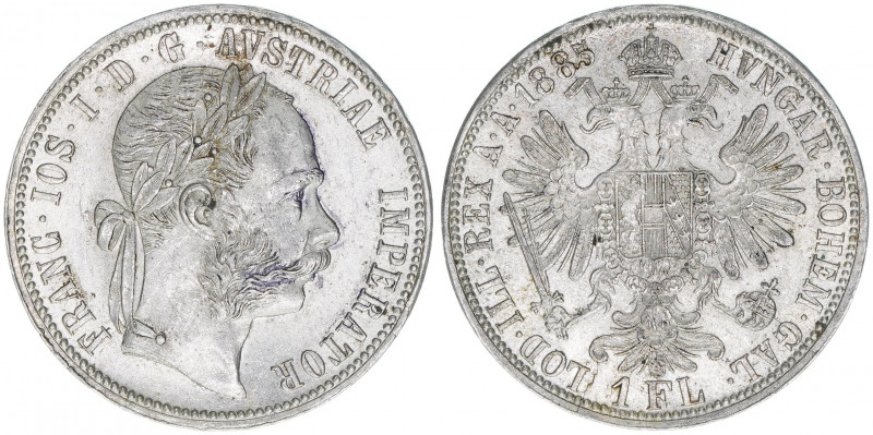 Franz Joseph I. 1848-1916
Gulden, 1885. Wien
12,35g
ANK 31
vz