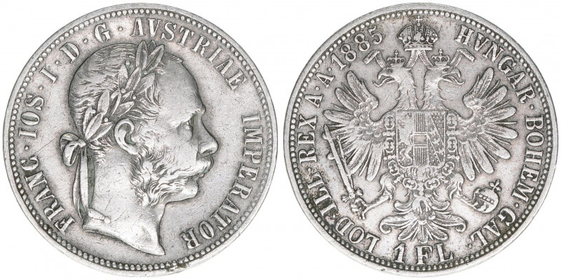 Franz Joseph I. 1848-1916
Gulden, 1885. Wien
12,27g
ANK 31
ss