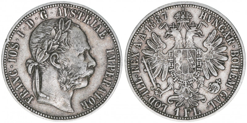 Franz Joseph I. 1848-1916
Gulden, 1887. Wien
12,31g
ANK 31
ss