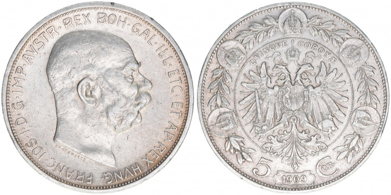 Franz Joseph I. 1848-1916
5 Kronen, 1909. ST.SCHWARTZ
Wien
23,98g
ANK 74
ss