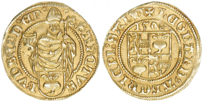 Leonhard von Keutschach 1495-1519
Erzbistum Salzburg. Goldgulden, 1500. Mitra zw...