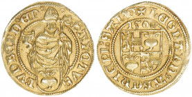Leonhard von Keutschach 1495-1519
Erzbistum Salzburg. Goldgulden, 1500. Mitra zwischen Ringlein
Salzburg
3,21g
Zöttl 15, Probszt 77, BR 40
vz+