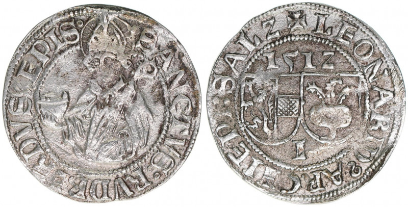 Leonhard von Keutschach 1495-1519
Erzbistum Salzburg. Batzen, 1512. Salzburg
2,9...