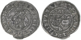 Leonhard von Keutschach 1495-1519
Erzbistum Salzburg. Batzen, 1517. Salzburg
3,18g
Zöttl 69, Probszt 112
vz-