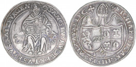 Michael von Kuenburg 1554-1560
Erzbistum Salzburg. Guldiner, 1567 sic. äußerst seltener zeitgenössischer Beischlag vmtl. Oberitalien
29,13g
Zöttl 3651...
