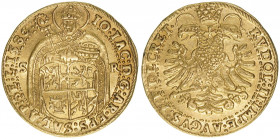 Johann Jakob Khuen von Belasi 1560-1586
Erzbistum Salzburg. 2 Dukaten, 1586. Sterbejahr! - sehr selten
Salzburg
6,92g
Zöttl 563, Probszt 495
ss/vz
