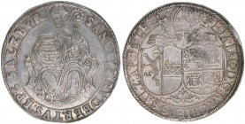 Johann Jakob Khuen von Belasi 1560-1586
Erzbistum Salzburg. Taler, ohne Jahr. Hl. Rupert auf Thron sitzend
Salzburg
28,88g
Zöttl 617, Probszt 540
vz+