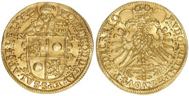 Wolf Dietrich von Raitenau 1587-1612
Erzbistum Salzburg. 2 Dukaten, 1593. nach der Reichsmünzordnung mit Titel Rudolph II.
Salzburg
7,00g
Zöttl 894, P...
