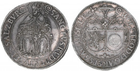 Wolf Dietrich von Raitenau 1587-1612
Erzbistum Salzburg. Taler, ohne Jahr. Salzburg
28,82g
Zöttl 974, Probszt 825
vz+