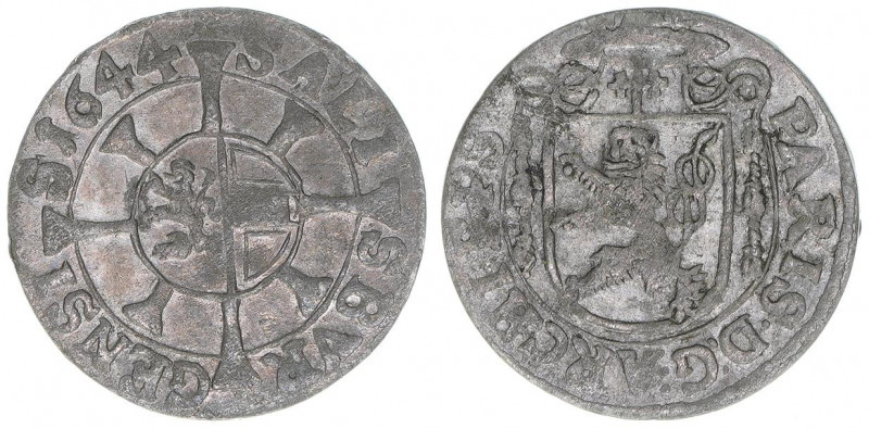 Paris Graf Lodron 1619-1653
Erzbistum Salzburg. Kreuzer, 1644. Salzburg
0,83g
Zö...