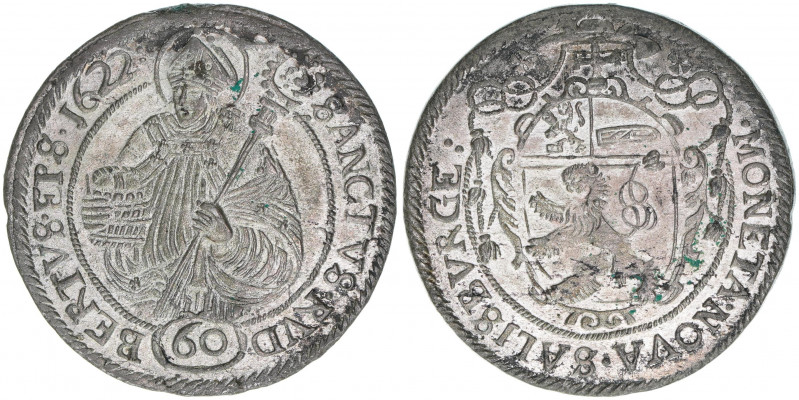 Paris Graf Lodron 1619-1653
Erzbistum Salzburg. 60 Kreuzer Kipper, 1622. für ein...