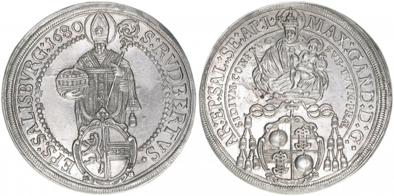 Max Gandolph Graf Kuenburg 1668-1687
Erzbistum Salzburg. Taler, 1680. Salzburg
2...