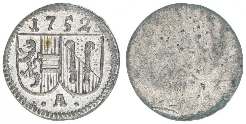 Andreas Jakob Graf Dietrichstein 1747-1753
Erzbistum Salzburg. Pfennig, 1752. Sa...