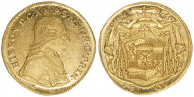 Hieronymus Graf Colloredo 1772-1803
Erzbistum Salzburg. Dukat, 1801. Salzburg
3,50g
Zöttl 3169, Probszt 2415
vz/stfr