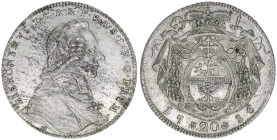 Hieronymus Graf Colloredo 1772-1803
Erzbistum Salzburg. 20 Kreuzer, 1786. Salzburg
6,65g
Zöttl 3276, Probszt 2484
vz-