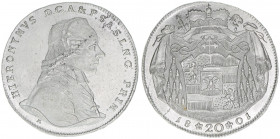 Hieronymus Graf Colloredo 1772-1803
Erzbistum Salzburg. 20 Kreuzer, 1801. Salzburg
6,73g
Zöttl 3294, Probszt 2499
vz+