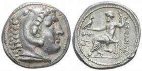 Kingdom of Macedon, Alexander III, 336-323 Amphipolis Tetradrachm circa 294-290, AR , 
Head of Heracles r., wearing lion-skin headdress. Rev. Zeus se...