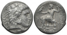 Kingdom of Macedon, Alexander III, 336-323 Kition, under Pumiathon Tetradrachm circa 325-320, AR 24.80 mm., 16.59 g.
Head of Heracles r., wearing lio...