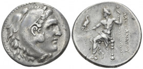 Kingdom of Macedon, Alexander III, 336-323 Uncertain mint Tetradrachm circa 250, , 
Head of Heracles r., wearing lion-skin headdress. Rev. Zeus seate...