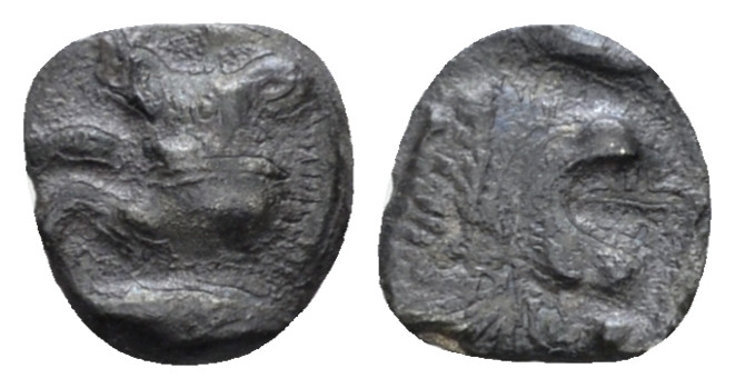 Mysia, Cyzicus Hemiobol circa 525-475, 8.00 mm., 0.25 g.
Forepart of boar l.; i...