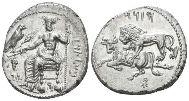Cilicia, Mazaios 361-344 Tarsus Stater circa 361-344, AR 22.80 mm., 10.85 g.
B'...