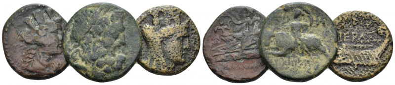 Phoenicia, Lot of 3 Bronzes III-I cent., Æ 0.00 mm., 19.72 g.
Lot of 3 Bronzes...