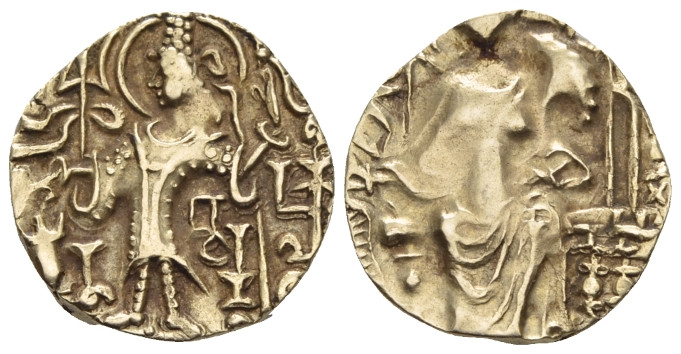 Bactria, Kushan Empire, Kipunadha, circa 335-350 Dinar circa 335-350, EL 17.70 m...