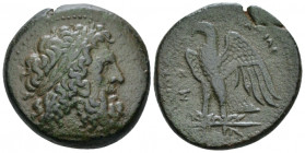The Ptolemies, Ptolemy I Soter, 305-282. Alexandria Bronze circa 295-292, Æ 28.00 mm., 15.86 g.
Laureate head of Zeus r. Rev. Eagle with spread wings...
