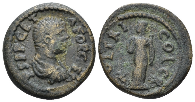 Pisidia, Cremna Geta Caesar, 198-209. Bronze circa 198-209, Æ 19.60 mm., 5.50 g....