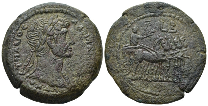 Egypt, Alexandria Hadrian, 117-138 Drachm circa 117-118 (year 2), Æ 34.60 mm., 2...