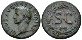 Divus Augustus Dupondius Rome circa 22/23-26, Æ 29.20 mm., 13.71 g.
 Radiate head l. Rev. S C within wreath. C 252. RIC Tiberius 79. 
 Nice brown to...