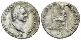 Vespasian, 69-79 plated denarius Rome circa 75, AR 19.30 mm., 2.94 g.
Laureate head r. Rev. Securitas seated l., head resting on raised arm. C 367. R...