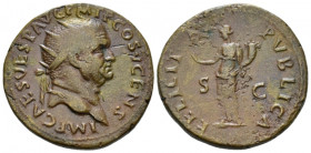Vespasian, 69-79 Dupondius Rome 74, Æ 26.50 mm., 11.49 g.
Radiate head r. Rev. Felicitas standing l., holding caduceus and cornucopia. C 153. RIC 715...