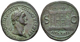 Domitian, 81-96 As Rome 85, Æ 27.00 mm., 10.97 g.
 Laureate head r., wearing aegis. Rev. Altar. C 418. RIC 385.
 
 Nice green patina, slightly roug...