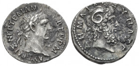 Trajan, 98-117 Drachm Cyrene 100, AR 20.40 mm., 3.51 g.
Laureate head r. Rev. Horned head of Zeus–Ammon r. Sydenham, Caesarea 176. BMC 54 (Caesarea)....