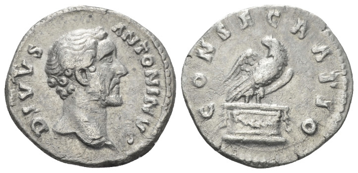 Antoninus Pius, 138-161 Denarius Rome After 161, AR 17.00 mm., 3.25 g.
Bare hea...