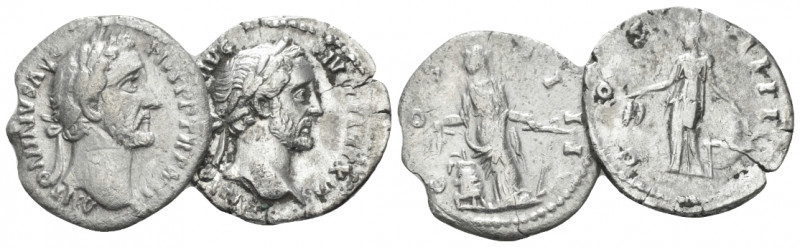 Antoninus Pius, 138-161 Large lot of 2 Denarii Rome , AR 17.00 mm., 5.12 g.
Lar...