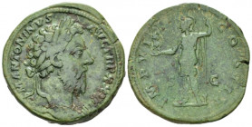 Marcus Aurelius, 161-180 Sestertius Rome 174, Æ 32.00 mm., 24.10 g.
Laureate head r. Rev. Roma standing l., holding Victory and vertical spear. C 342...