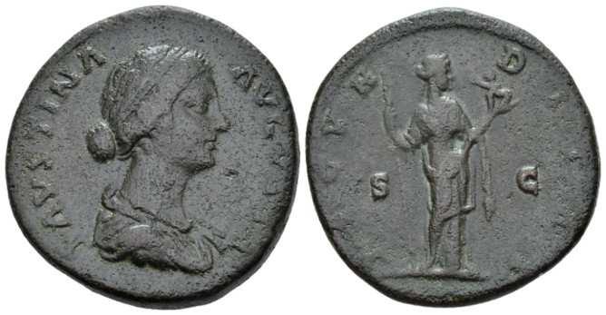 Faustina junior, daughter of Antoninus Pius and wife of Marcus Aurelius Sesterti...