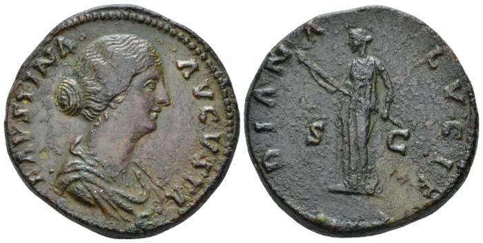Faustina junior, daughter of Antoninus Pius and wife of Marcus Aurelius Sesterti...