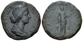 Faustina junior, daughter of Antoninus Pius and wife of Marcus Aurelius As Rome circa 161-176, Æ 25.50 mm., 11.97 g.
Draped bust r. Rev. Diana standi...