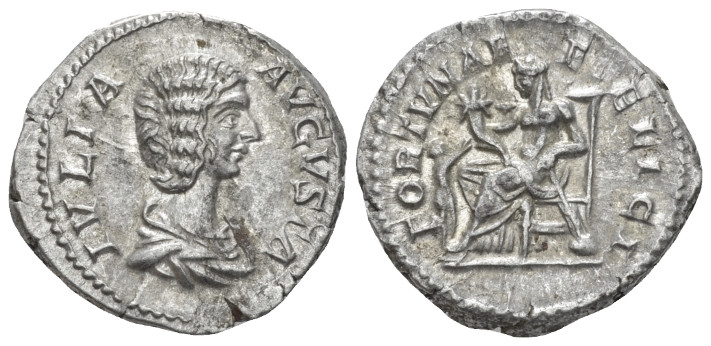 Julia Domna, wife of Septimius Severus Denarius circa 196-211, AR 19.90 mm., 4.1...