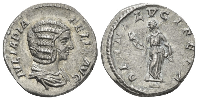 Julia Domna, wife of Septimius Severus Denarius Rome circa 211-217, AR 17.00 mm....