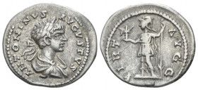 Caracalla, 198-217 Denarius Laodicea ad Mare circa 200-201, AR 20.40 mm., 3.51 g.
ANTONINVS AVGVSTVS Laureate, draped and cuirassed bust to r. Rev. V...
