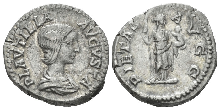 Plautilla, wife of Caracalla Denarius Rome circa 202-203, AR 17.00 mm., 3.41 g....