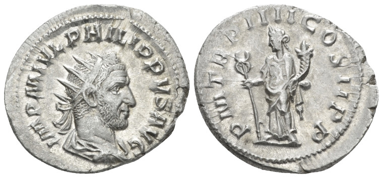 Philip I, 244-249 Antoninianus Rome 247, AR 22.00 mm., 3.37 g.
Radiate, draped,...