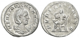 Herennia Etruscilla, wife of Trajan Decius Antoninianus Rome circa 249-251, AR 23.10 mm., 5.15 g.
Diademed and draped bust r., on crescent. Rev. Pudi...