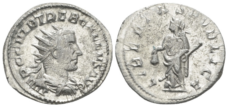 Trebonianus Gallus, 251-253 Antoninianus Mediolanum circa 251-253, AR 22.40 mm.,...