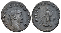Gallienus, 253-268 Antoninianus Rome circa 260-261, billon 20.60 mm., 2.70 g.
Radiate head r. Rev. Fortuna standing l., holding cornucopia and rudder...